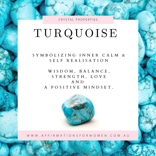 Turquoise Crystal Bracelet - Inner Calm, Strength, Positive Mindset