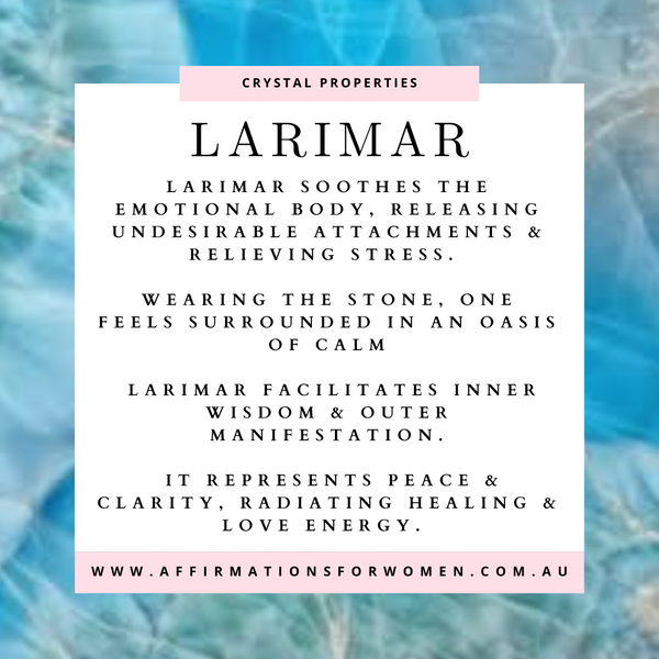 Larimar - Stress relieving gem stone, peace & clarity