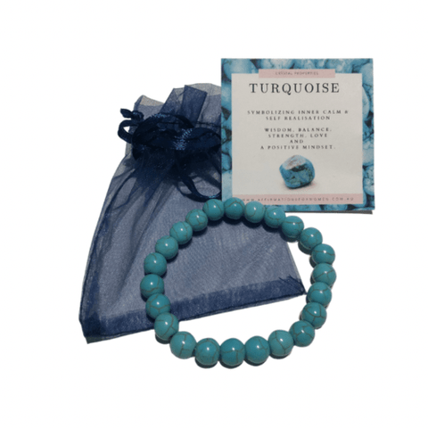 Turquoise Crystal Bracelet - Inner Calm, Strength, Positive Mindset