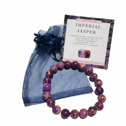 Imperial Jasper Crystal Gem Bracelet - spiritualism, self confidence & grace