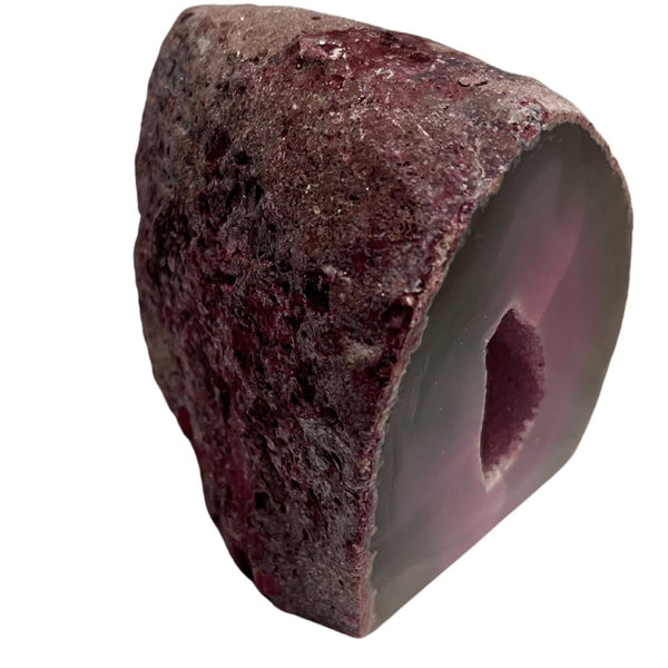 Pink Arch Agate Druzy Geode Crystal