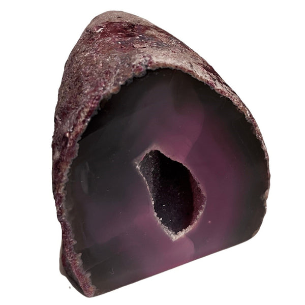 Pink Arch Agate Druzy Geode Crystal