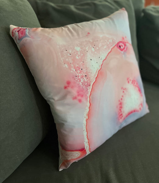 Pink Quartz Crystal Cluster Print Cushion (with or without insert) Cover