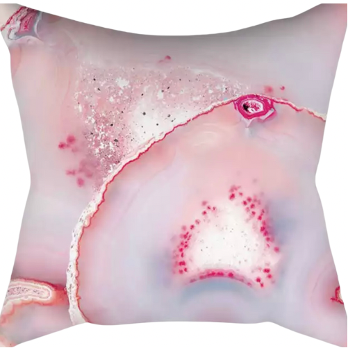 Pink Quartz Crystal Cluster Print Cushion (with or without insert) Cover