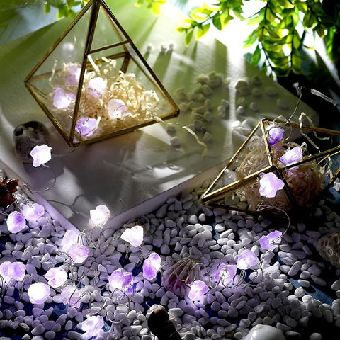 Amethyst Crystal Fairy Lights - Inner peace, balance, Inner wisdom
