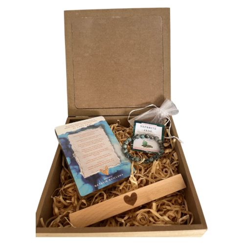 Deluxe Affirmation Card Set & Crystal Bracelet Gift Box Set