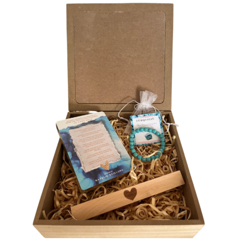 Deluxe Affirmation Card Set & Crystal Bracelet Gift Box Set