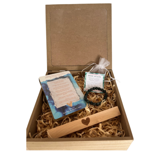 Deluxe Affirmation Card Set & Crystal Bracelet Gift Box Set